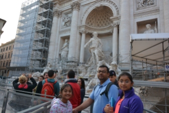 Restoration work at the Trevi Fountain