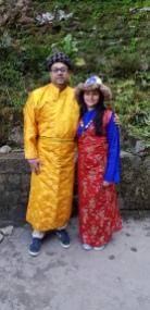 Us in the local costume